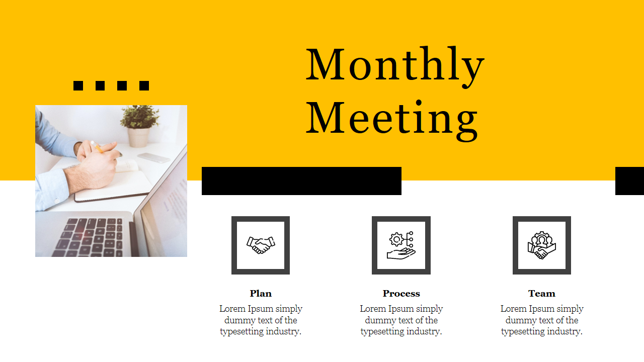 Monthly Meeting PPT Template For Google Slides Presentation